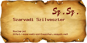 Szarvadi Szilveszter névjegykártya